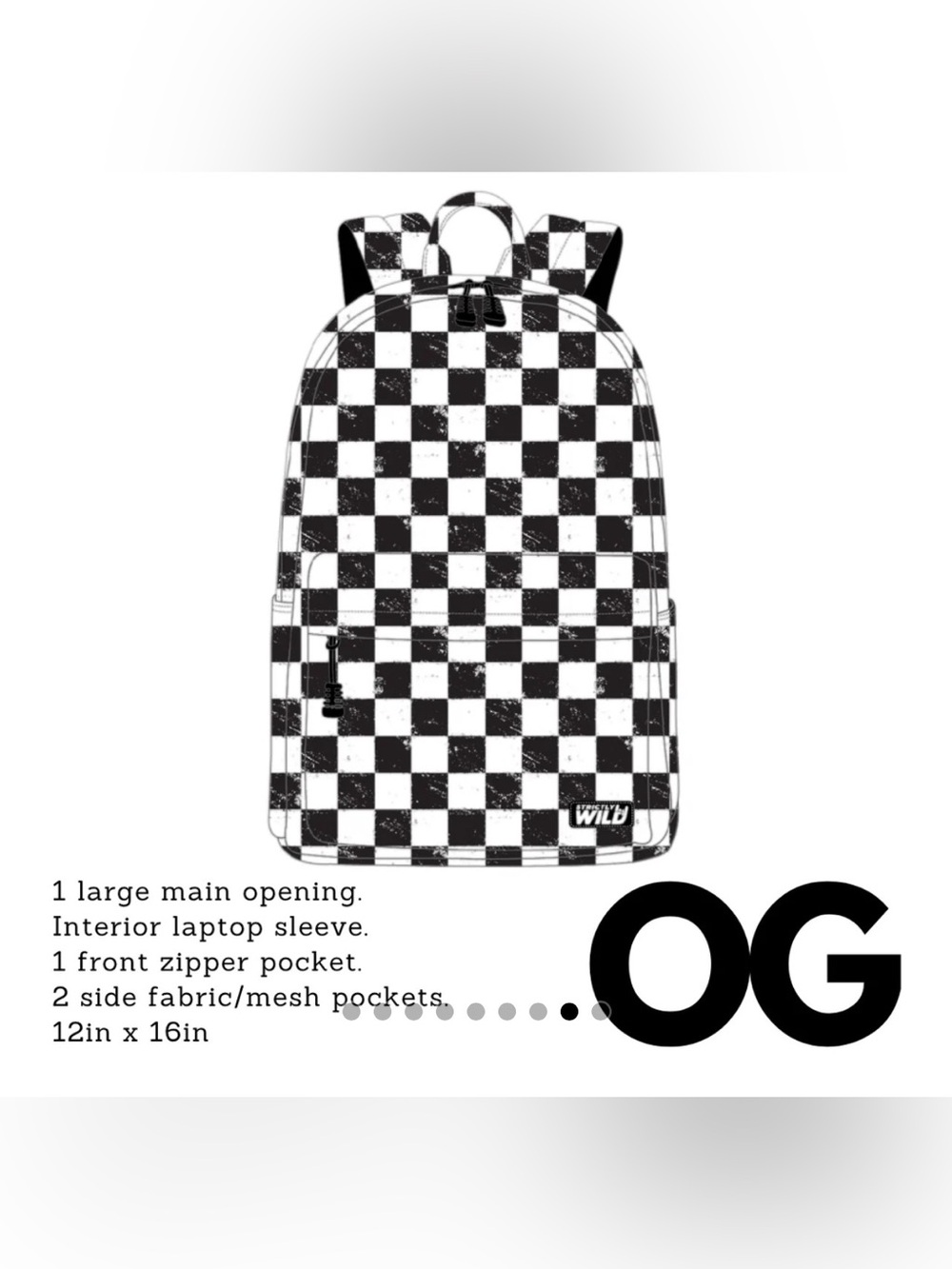 Classic Checkered Backpack in Black and White